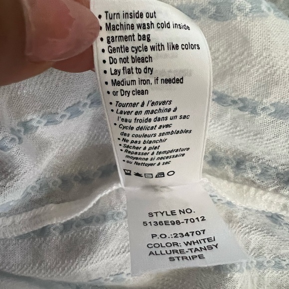 Paige White + Blue Embroidered Tie size S - Picture 11 of 11